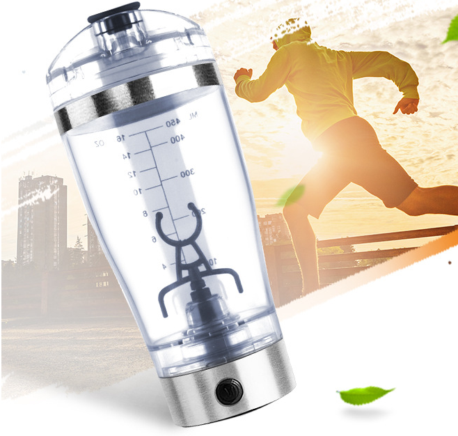 Electric Protein Shake Stirrer USB Shake Bottle Milk Coffee Blender Kettle Sports And Fitness Charging Electric Shaker Cup - whitelectronic