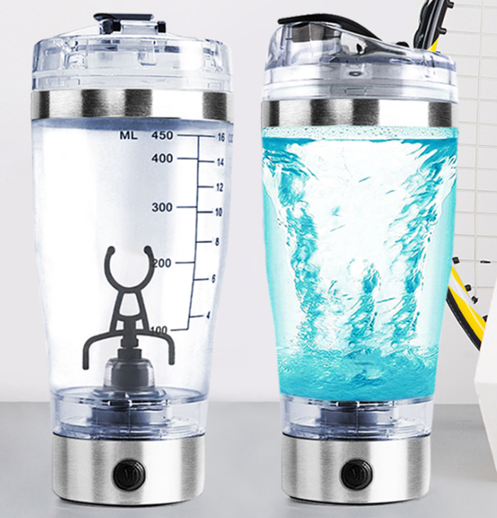 Electric Protein Shake Stirrer USB Shake Bottle Milk Coffee Blender Kettle Sports And Fitness Charging Electric Shaker Cup - whitelectronic