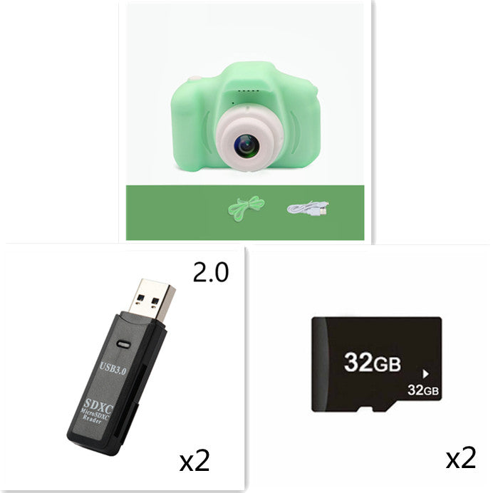 X2 HD Mini Cartoon Kids Digital Camera - whitelectronic