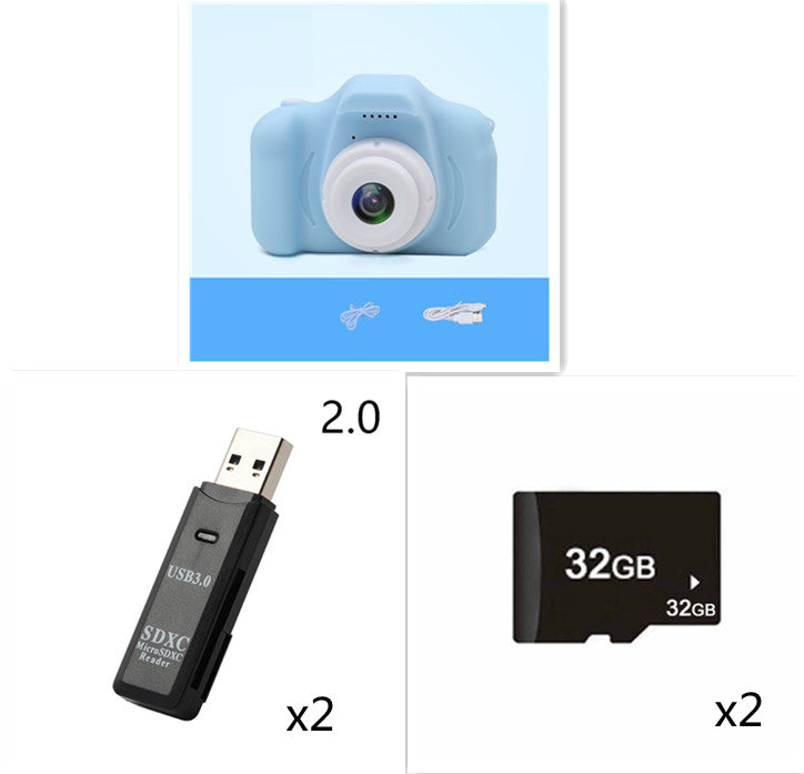 X2 HD Mini Cartoon Kids Digital Camera - whitelectronic