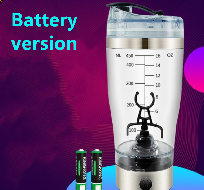 Electric Protein Shake Stirrer USB Shake Bottle Milk Coffee Blender Kettle Sports And Fitness Charging Electric Shaker Cup - whitelectronic