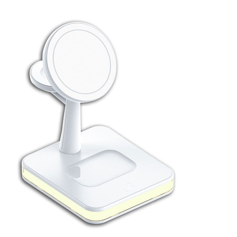 New Magnetic Wireless Charger Three-in-One Night Light Phone Holder - whitelectronic