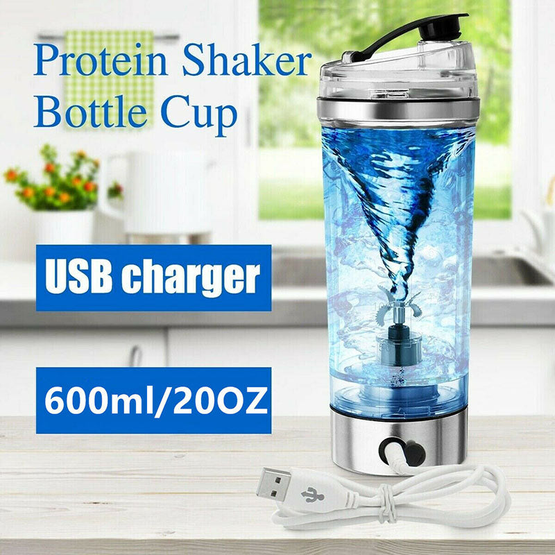 Electric Protein Shake Stirrer USB Shake Bottle Milk Coffee Blender Kettle Sports And Fitness Charging Electric Shaker Cup - whitelectronic
