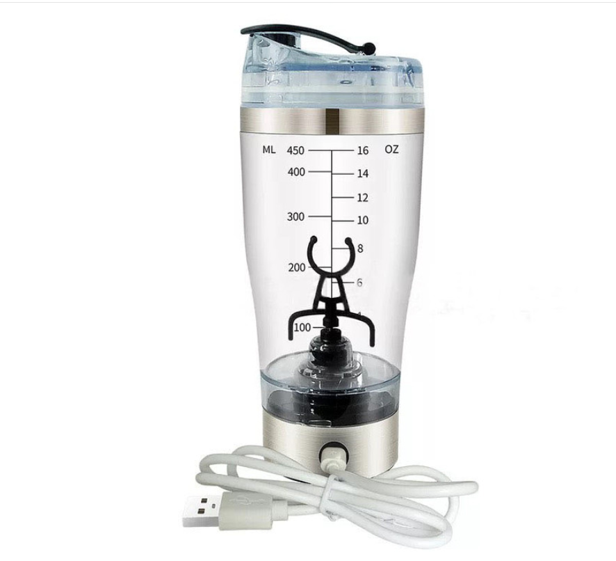 Electric Protein Shake Stirrer USB Shake Bottle Milk Coffee Blender Kettle Sports And Fitness Charging Electric Shaker Cup - whitelectronic